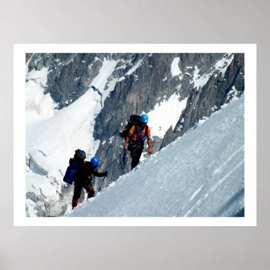 Beklimmers op Mont Blanc, Frankrijk Poster (Voorkant)