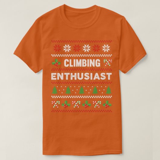 Beklimming enthousiast over de Ugly KerstSweater G T-shirt (Design voorkant)