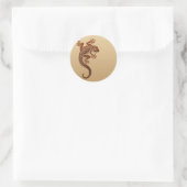 Beklimming van bruine gekko ronde sticker (Tas)