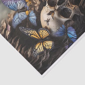 Beklimming van zielen, vlinders & gotische schedel tissuepapier (Detail)