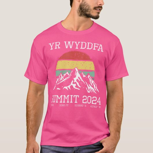 Beklommen Yr Wyddfa Snowdon Summit 2024 Sun Cymru  T-shirt (Voorkant)