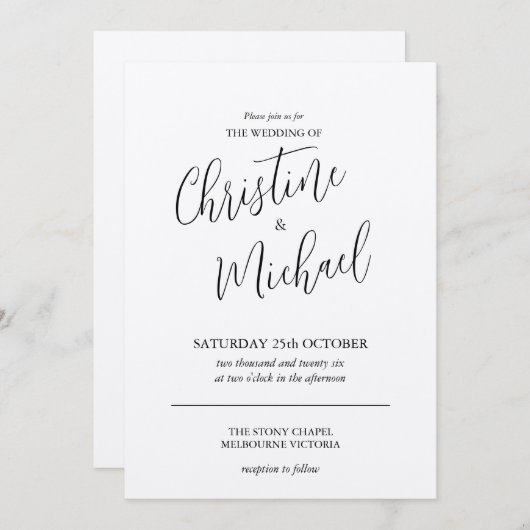 Beknopt eenvoudig klassiek ontwerp kaart (Voorkant / Achterkant)