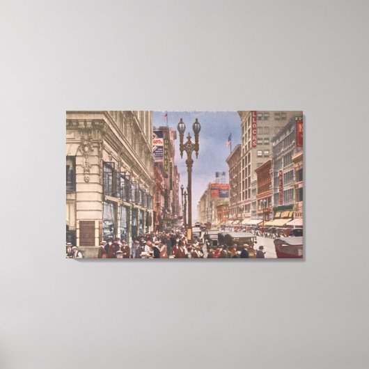 Beknopt overzicht op Busy Broadway Canvas Afdruk (Voorkant)