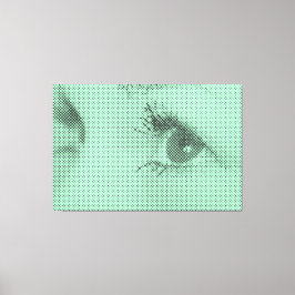 Beknopt overzicht van Vrouw met Halftone Effect in Canvas Afdruk