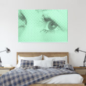 Beknopt overzicht van Vrouw met Halftone Effect in Canvas Afdruk (Insitu (Slaapkamer))