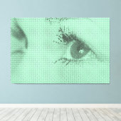 Beknopt overzicht van Vrouw met Halftone Effect in Canvas Afdruk (Insitu (Houten vloer))