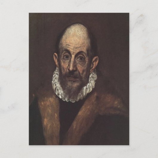 Beknopte beschrijving zelfportret El Greco, 1604 D Briefkaart (Voorkant)