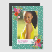 Beknopte informatie over Bright Floral Magnetic Gr Magnetische Uitnodiging (Voorkant / Achterkant)