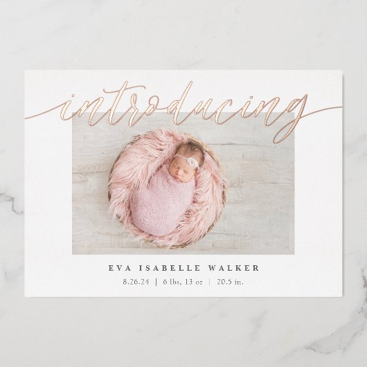 Beknopte introductie Folie geboorteaankondiging Folie Uitnodiging (Voorkant)