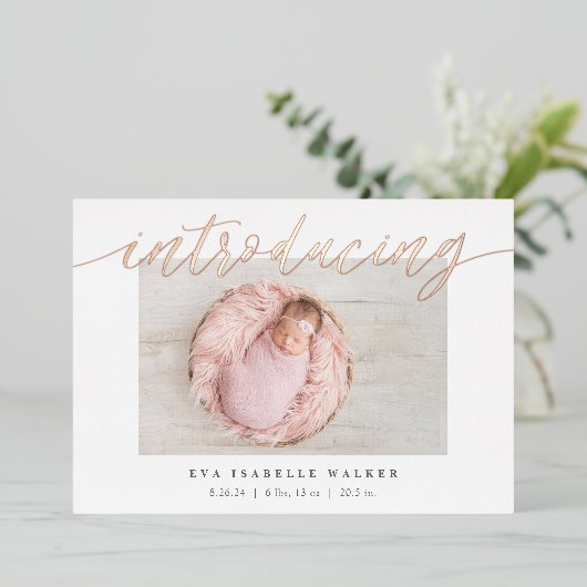 Beknopte introductie Folie geboorteaankondiging Folie Uitnodiging (Staand Voorkant)