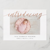 Beknopte introductie Folie geboorteaankondiging Uitnodiging (Voorkant)