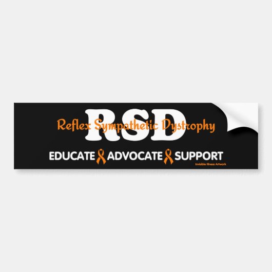 BEKNOPTE VOORAFGAANDE SUPPORT.. RSD/CRPS BUMPERSTICKER (Voorkant)