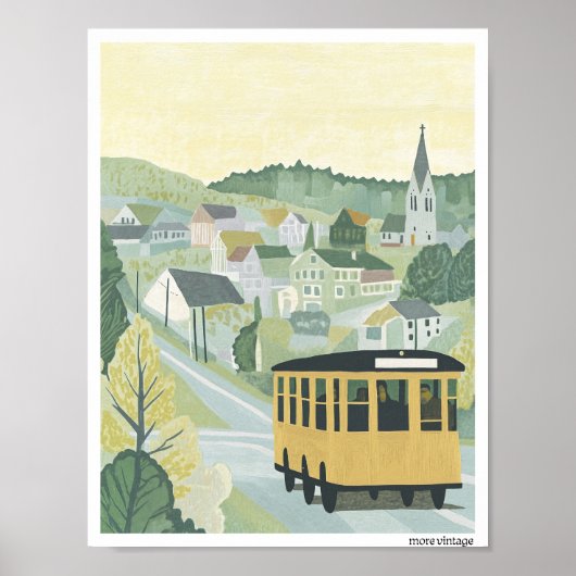 BEKOORLIJKE KUNSTDRUK GESTILEERD PLATTELAND POSTER (Voorkant)