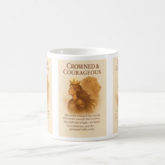 Bekroond en moedig koffiemok (Center)