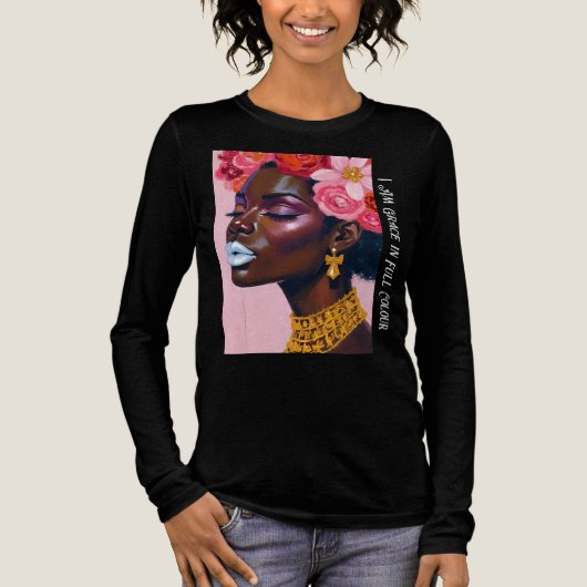 Bekroond in Bloom Floral Queen Tri-Blend Shirt (Voorkant)