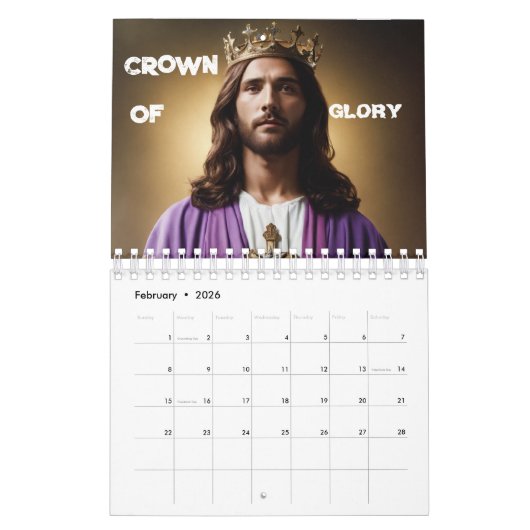 Bekroond in genade Jezus tafel Kalender (Feb 2026)