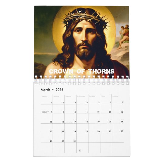 Bekroond in genade Jezus tafel Kalender (Mar 2026)