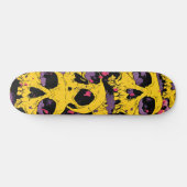 Bekroond skateboard Paarse wolken op geel (Horizontaal)