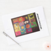 Bekroonde collage panel rechthoek sticker (Envelop)