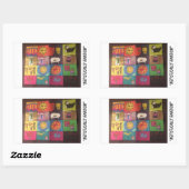 Bekroonde collage panel rechthoek sticker (Vel)