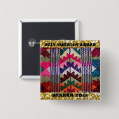 Bekroonde kerstfeestelijke wedstrijd vierkante button 5,1 cm (Voorkant /achterkant)