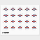 Bekroonde medaille ronde sticker (Vel)