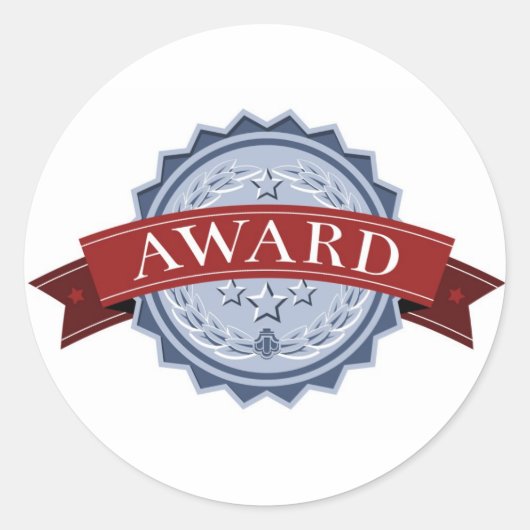 Bekroonde medaille ronde sticker (Voorkant)