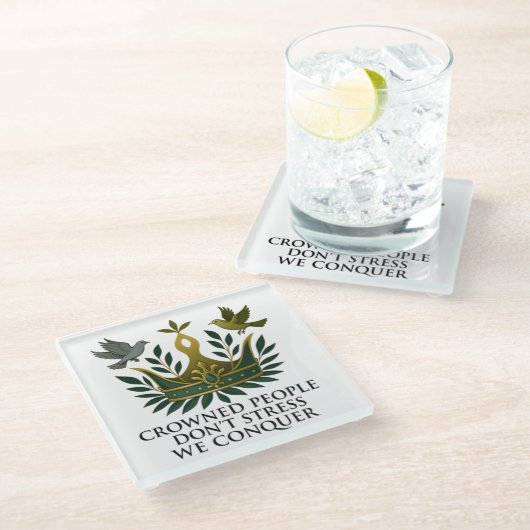 Bekroonde mensen niet stress Onderzetter Glazen Onderzetter (Schuin)