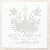 Bekroonde mensen niet stress Onderzetter Glazen Onderzetter (Achterkant)