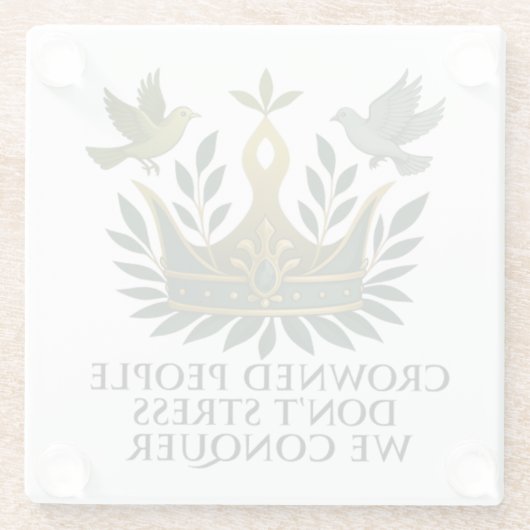 Bekroonde mensen niet stress Onderzetter Glazen Onderzetter (Achterkant)