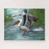 Bekroonde Pelican Art Legpuzzel (Horizontaal)