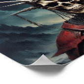 Bekroonde schedel geest van doden poster (Hoek)