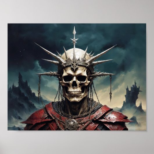 Bekroonde schedel geest van doden poster (Voorkant)