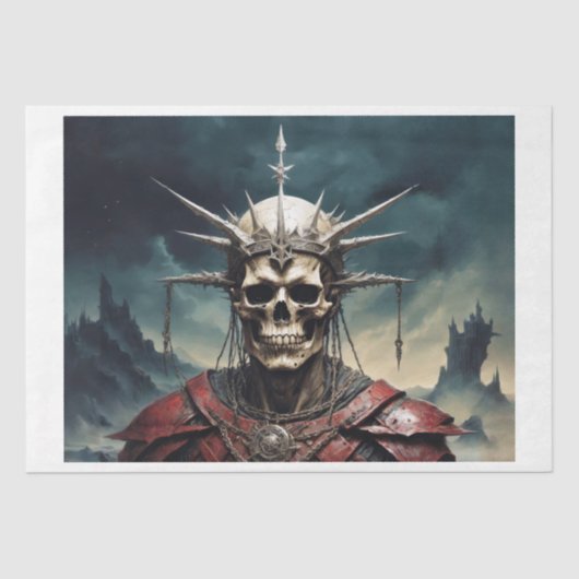 Bekroonde schedel in harnas - tissuepapier (Voorkant)