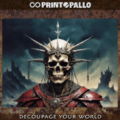 Bekroonde schedel in harnas - tissuepapier