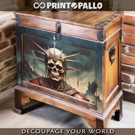 Bekroonde schedel in harnas - tissuepapier