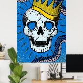 Bekroonde slang en schedel erfenis poster (Thuiskantoor)
