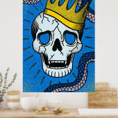 Bekroonde slang en schedel erfenis poster (Keuken)
