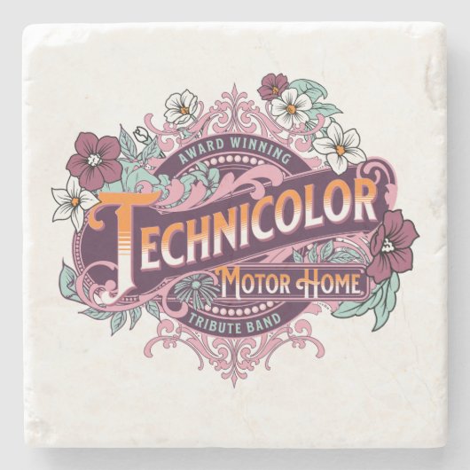Bekroonde Technicolor Stenen Onderzetter (Voorkant)