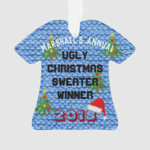Bekroonde versiering van de "Ugly KerstSweater Awa Ornament