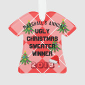 Bekroonde versiering van de "Ugly KerstSweater Awa Ornament (achterkant)