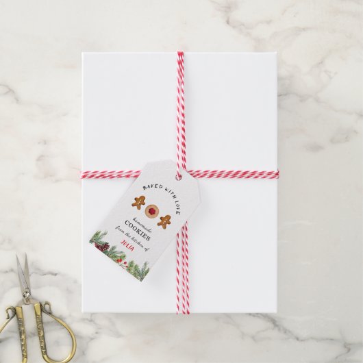 "Bekt met liefde" Cookies die Labels van cadeautje Cadeaulabel (Met Touw)