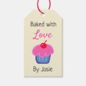Bekt met liefde, jumme cupcake, je woorden cadeaulabel (Voorkant)