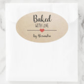 Bekt met liefde Kraft naam Ovale Sticker (Tas)