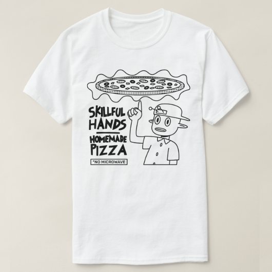 Bekwame handen Zelfgemaakte pizza T-shirt (Design voorkant)