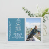 Bekwame Sailor foto uitnodiging (Staand voorkant)