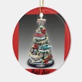 Bel Air kerstboom op een cirkelversiering Keramisch Ornament (Links)