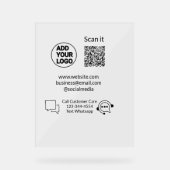 Bel de klantenservice tekst whatsapp Q R code busi Acryl Bord (Voorkant)