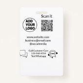 Bel de klantenservice tekst whatsapp Q R code busi Badge (Achterkant)