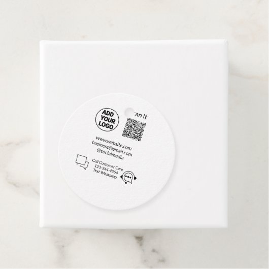 Bel de klantenservice tekst whatsapp Q R code busi Bedankjes Labels (In situ)